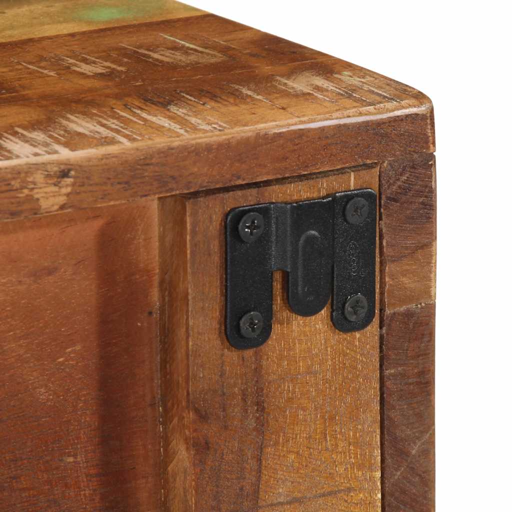 Armário de TV para parede de madeira recuperada maciça