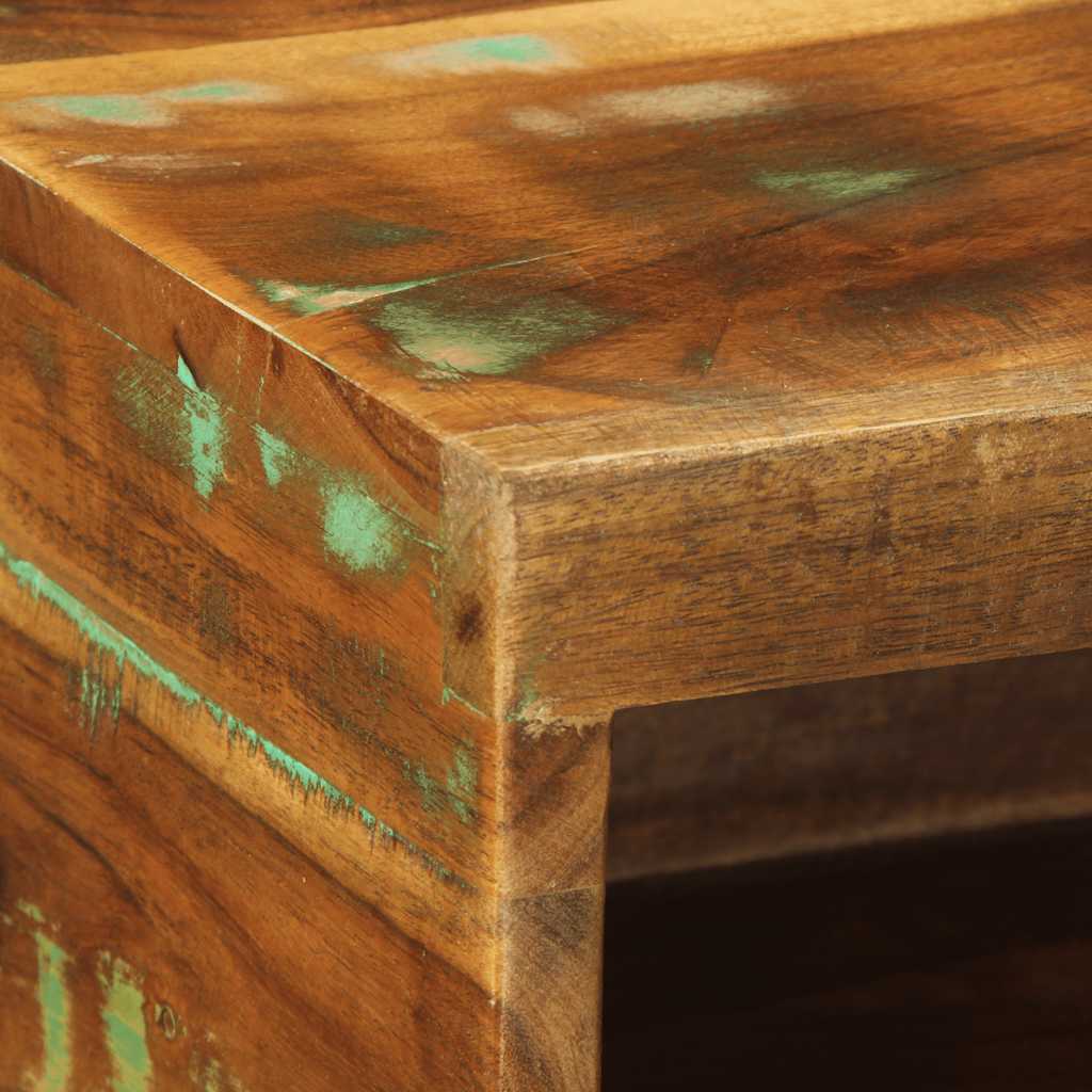 Armário de TV para parede de madeira recuperada maciça 100x30x19cm