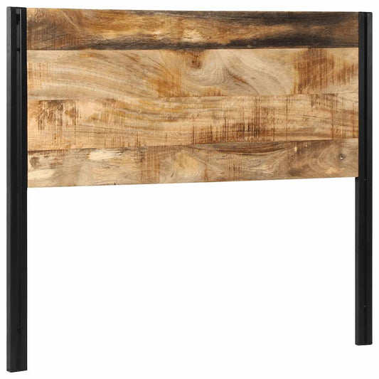 Cabeceira de cama 120 cm madeira de mangueira maciça e ferro