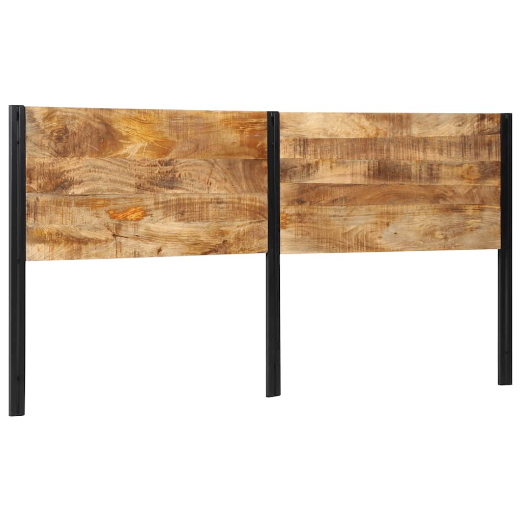 Cabeceira de cama 200 cm madeira de mangueira maciça e ferro