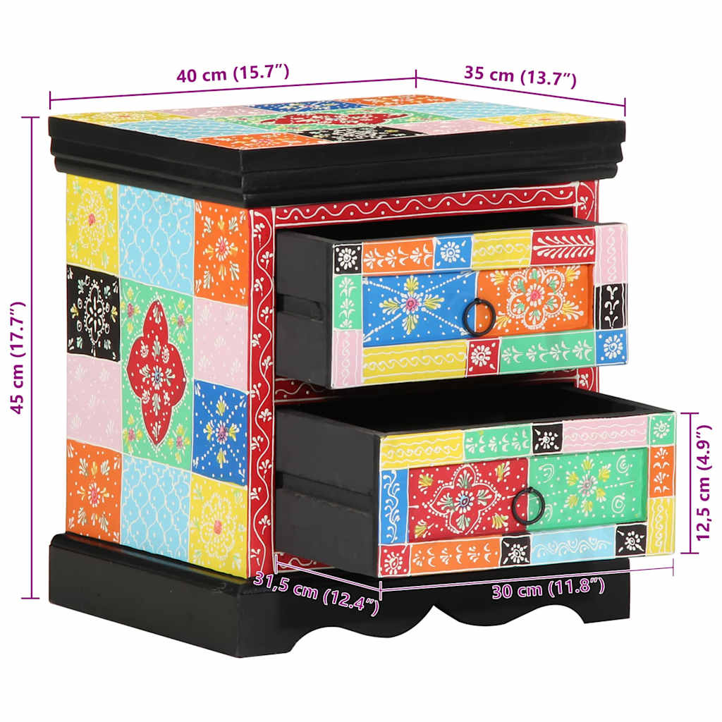 Armário de Cabeceira com gaveta Multicolor 40 x 35 x 45 cm