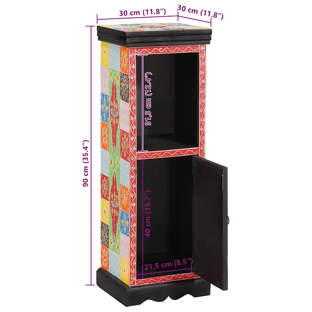 Cômoda Multicolor 30 x 30 x 90 cm Madeira de mangueira maciça