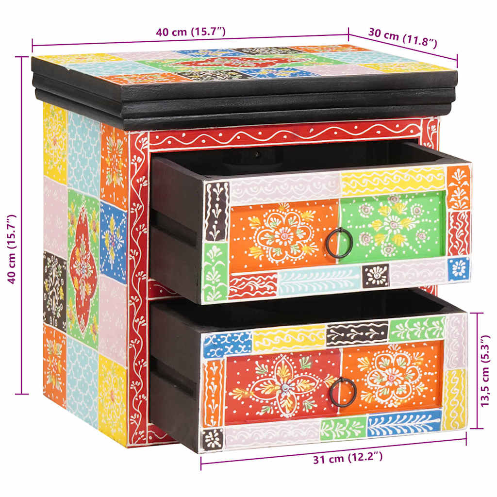 Armário de Cabeceira 2 pcs Multicolor 40 x 30 x 40 cm