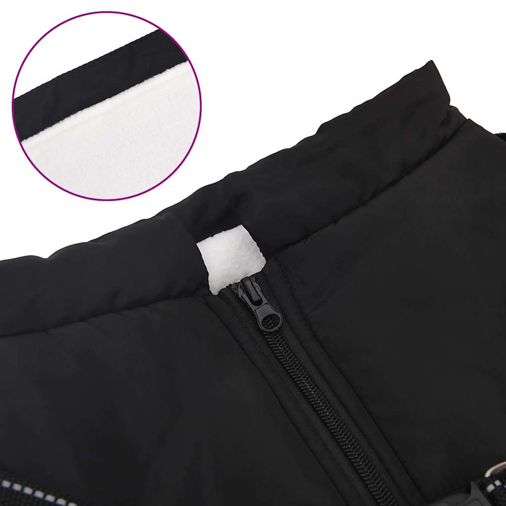 casaco para cães com arnês impermeável reflexivo preto L48