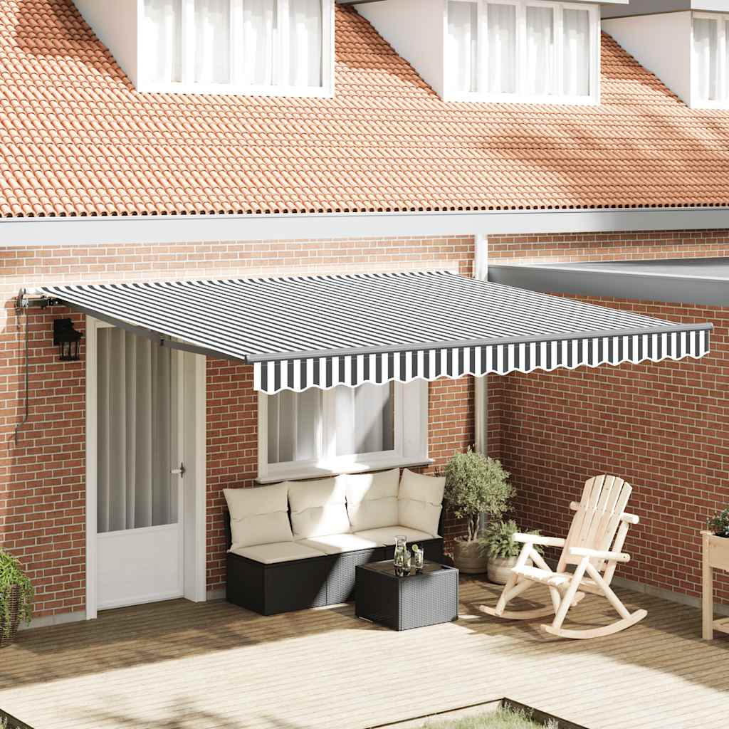 Toldo retrátil automático 400x300 cm antracite e branco
