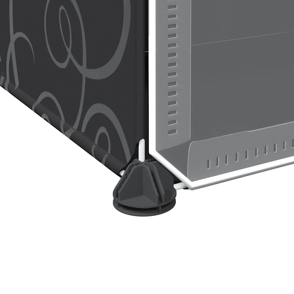 Organizador de arrumação com 9 cubos e portas PP preto