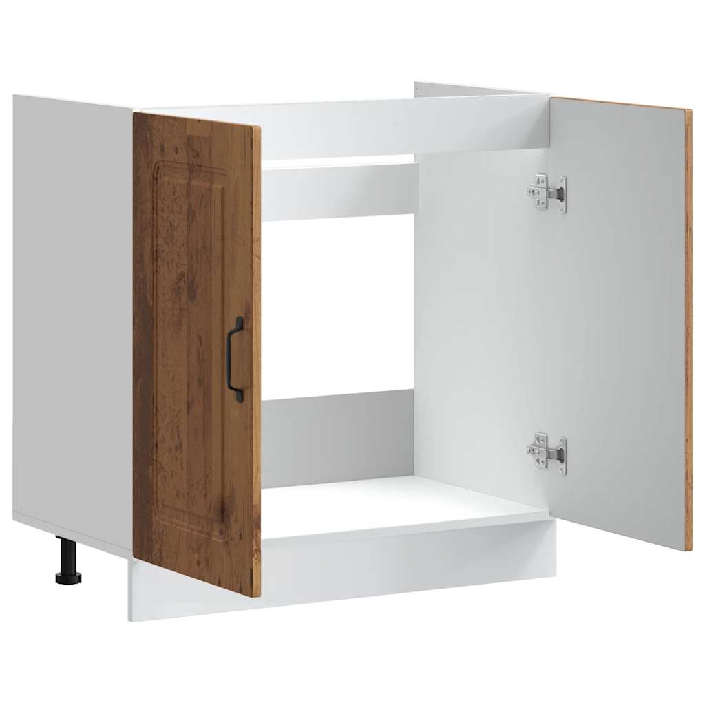 Armário baixo lavatório Kalmar 80x46x81,5 cm madeira velha