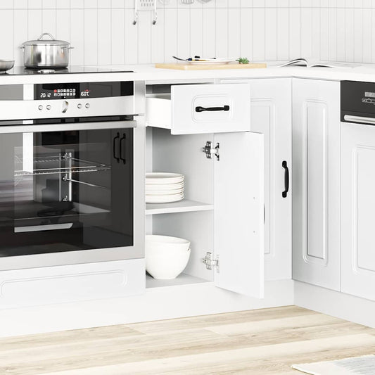 Armário de cozinha baixo Kalmar madeira artificial branca