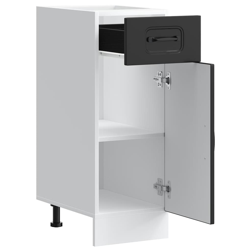 Armário de cozinha baixo Kalmar madeira artificial preto