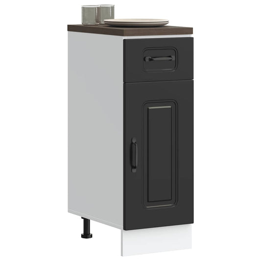 Armário de cozinha baixo Kalmar madeira artificial preto