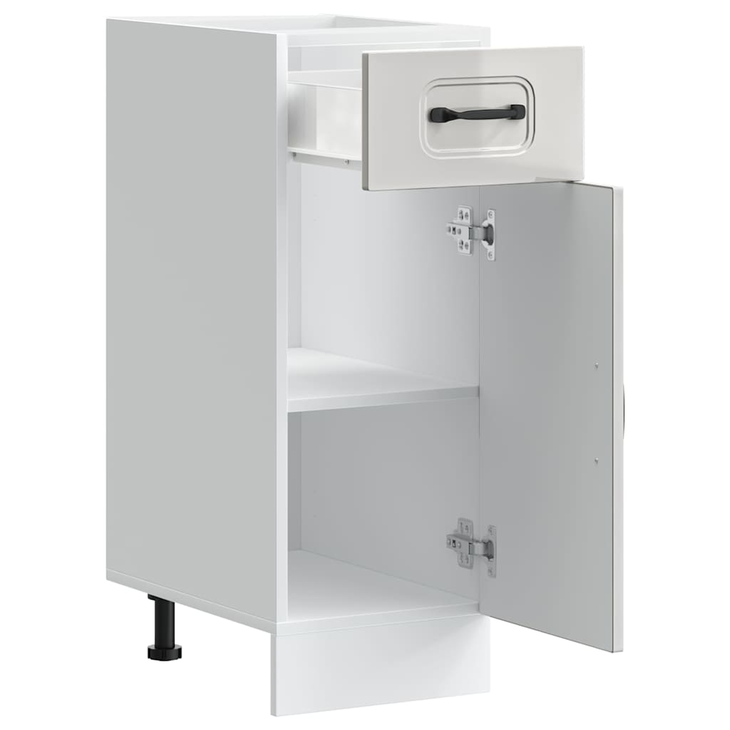 Armário de cozinha baixo Kalmar branco alto brilho