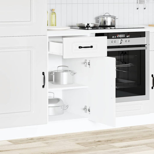 Armário de cozinha baixo Kalmar madeira artificial branca