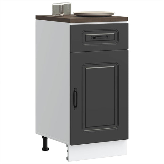Armário de cozinha baixo Kalmar madeira artificial preto