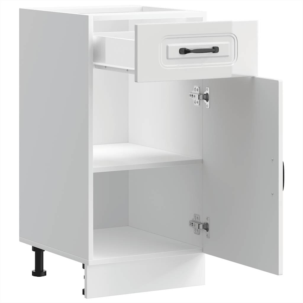 Armário de cozinha baixo Kalmar branco alto brilho