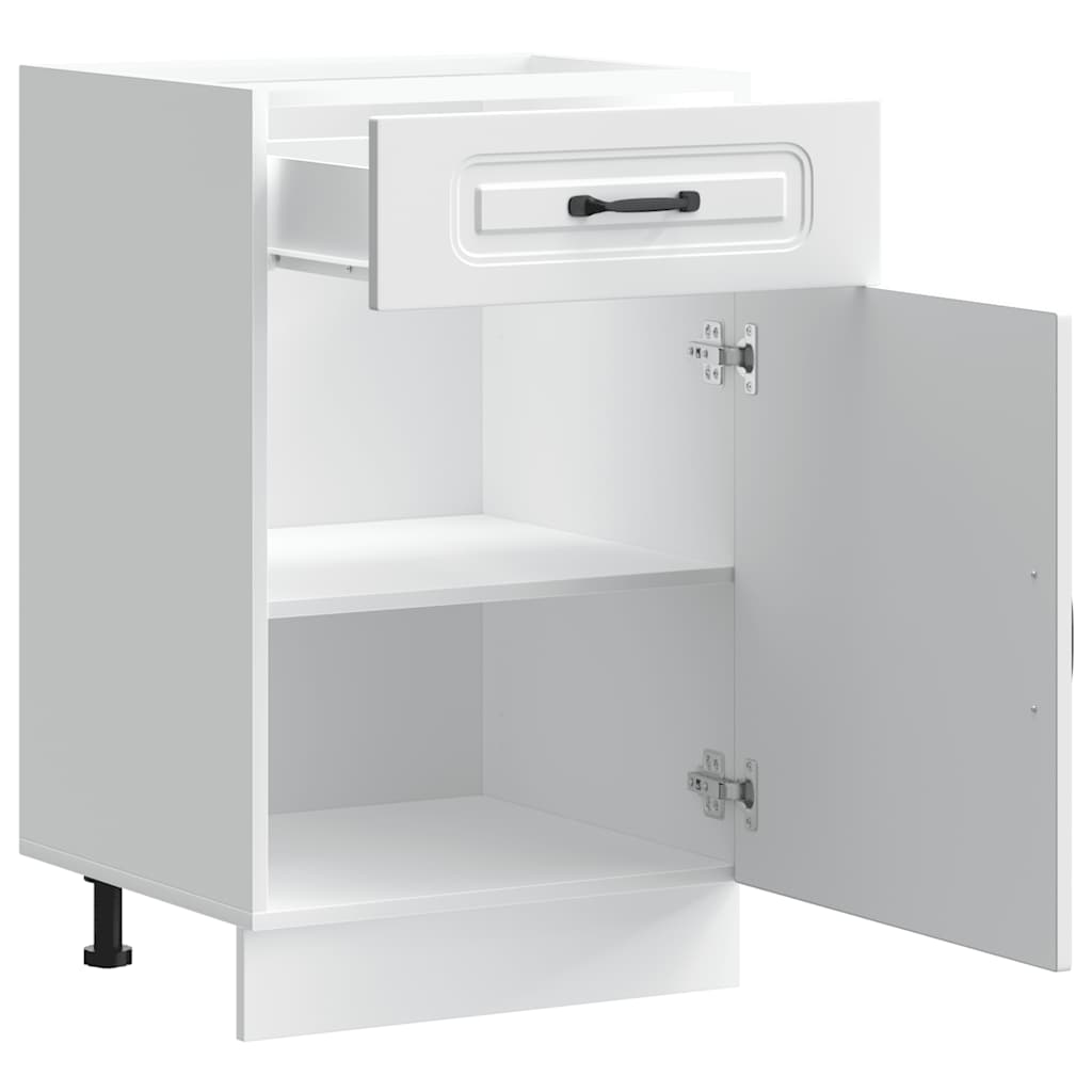 Armário de cozinha baixo Kalmar madeira artificial branca