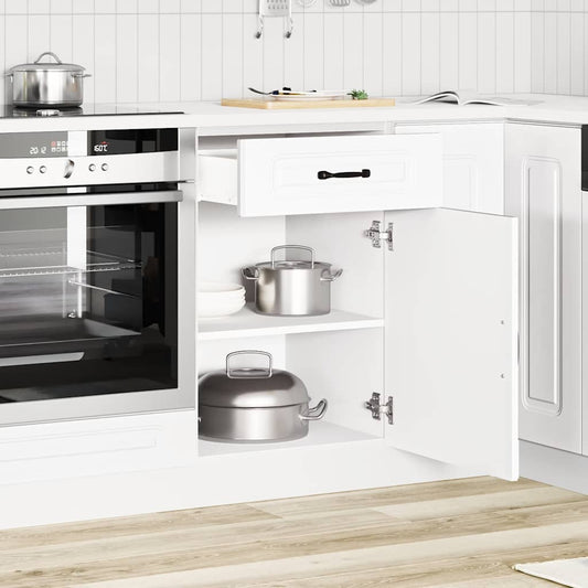 Armário de cozinha baixo Kalmar madeira artificial branca