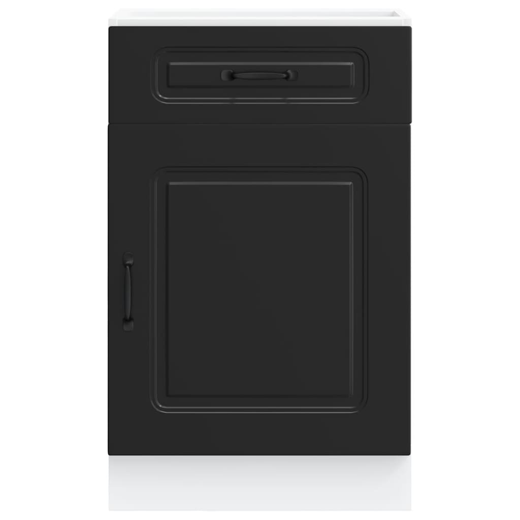 Armário de cozinha baixo Kalmar madeira artificial preto