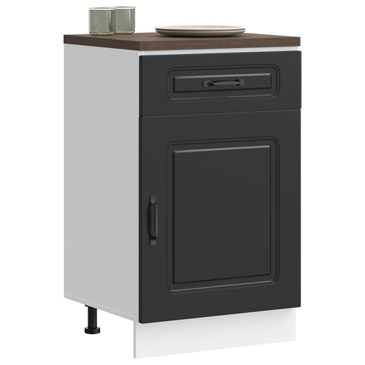 Armário de cozinha baixo Kalmar madeira artificial preto