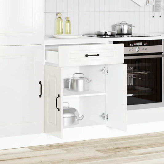Armário de cozinha baixo Kalmar branco alto brilho
