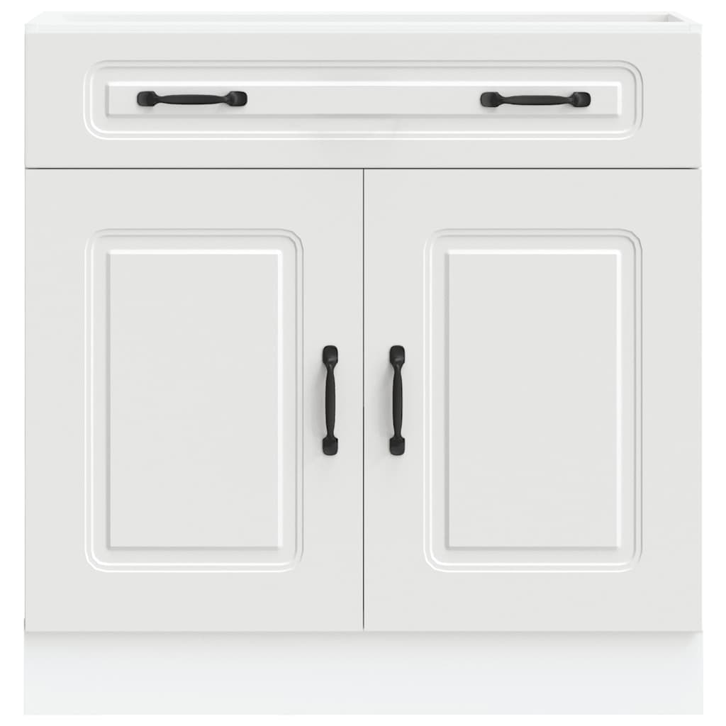 Armário de cozinha baixo Kalmar madeira artificial branca
