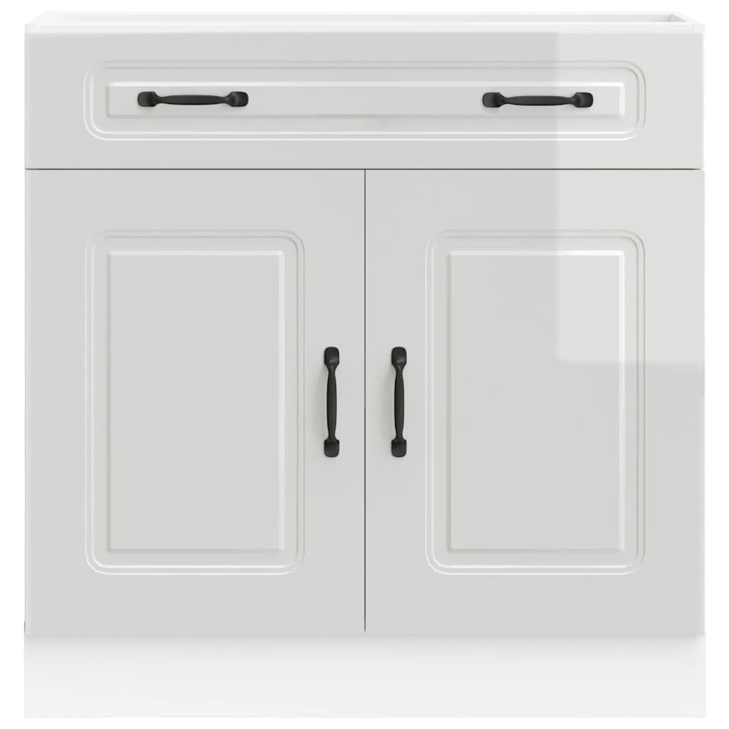 Armário de cozinha baixo Kalmar branco alto brilho