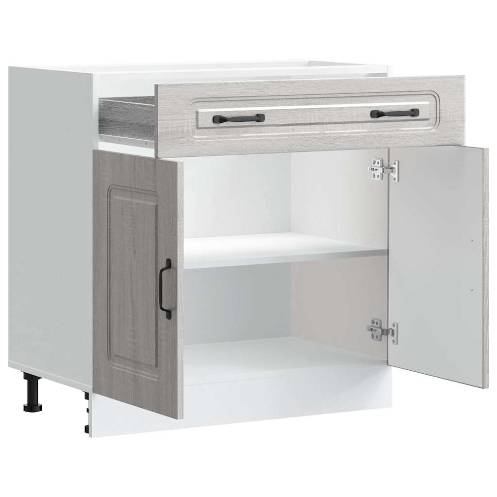 Armário baixo cozinha Kalmar madeira engenharia sonoma cinzento