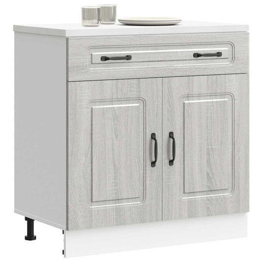 Armário baixo cozinha Kalmar madeira engenharia sonoma cinzento