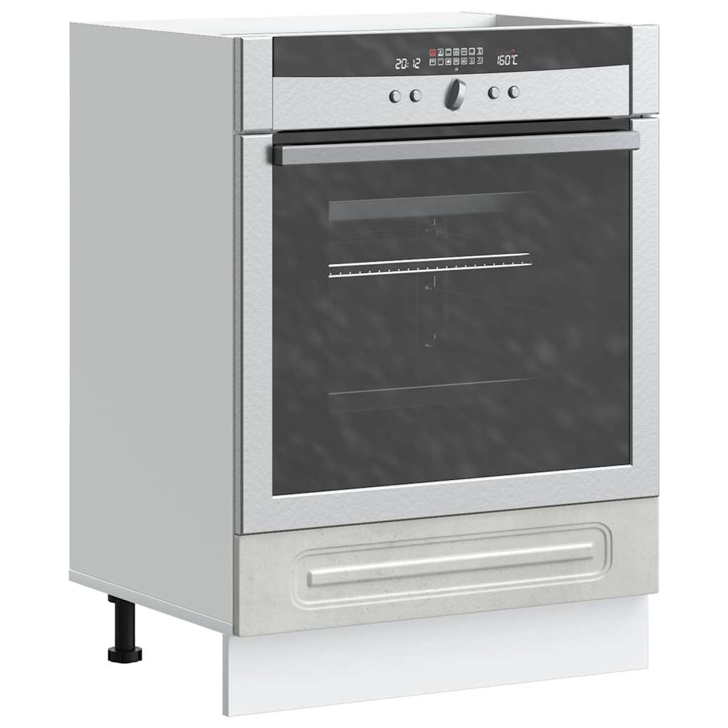 Armário forno Kalmar betão madeira projetada cinza