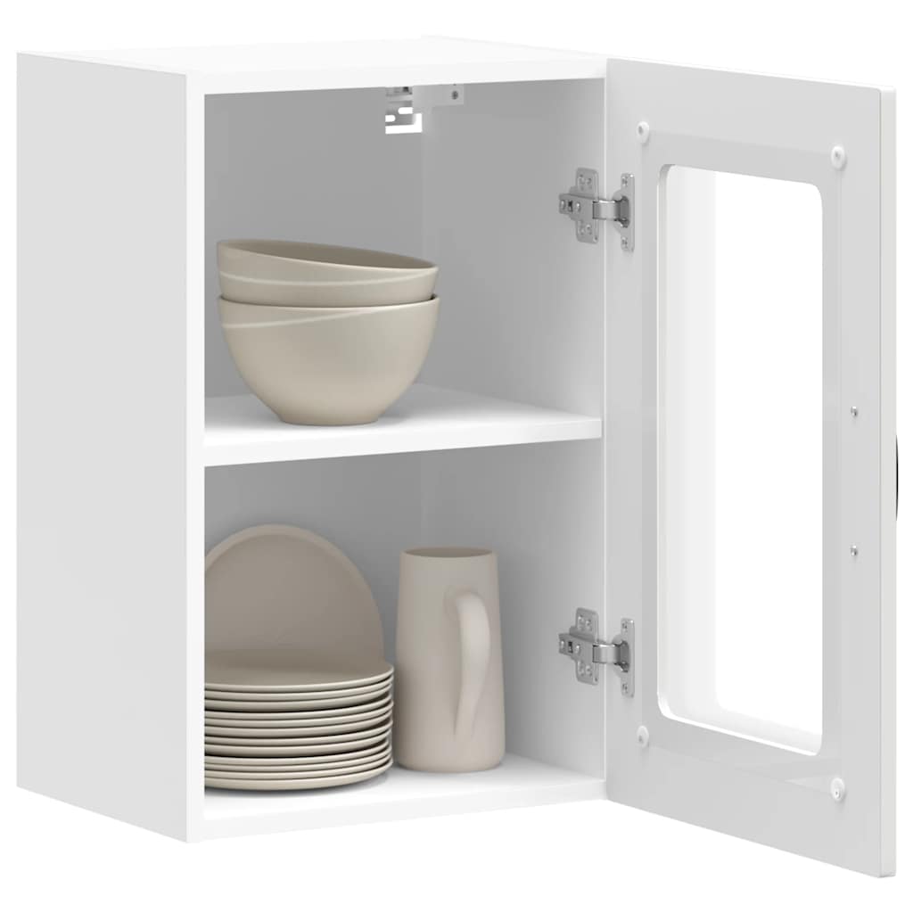 Armário de parede de cozinha porta vidro Kalmar branca