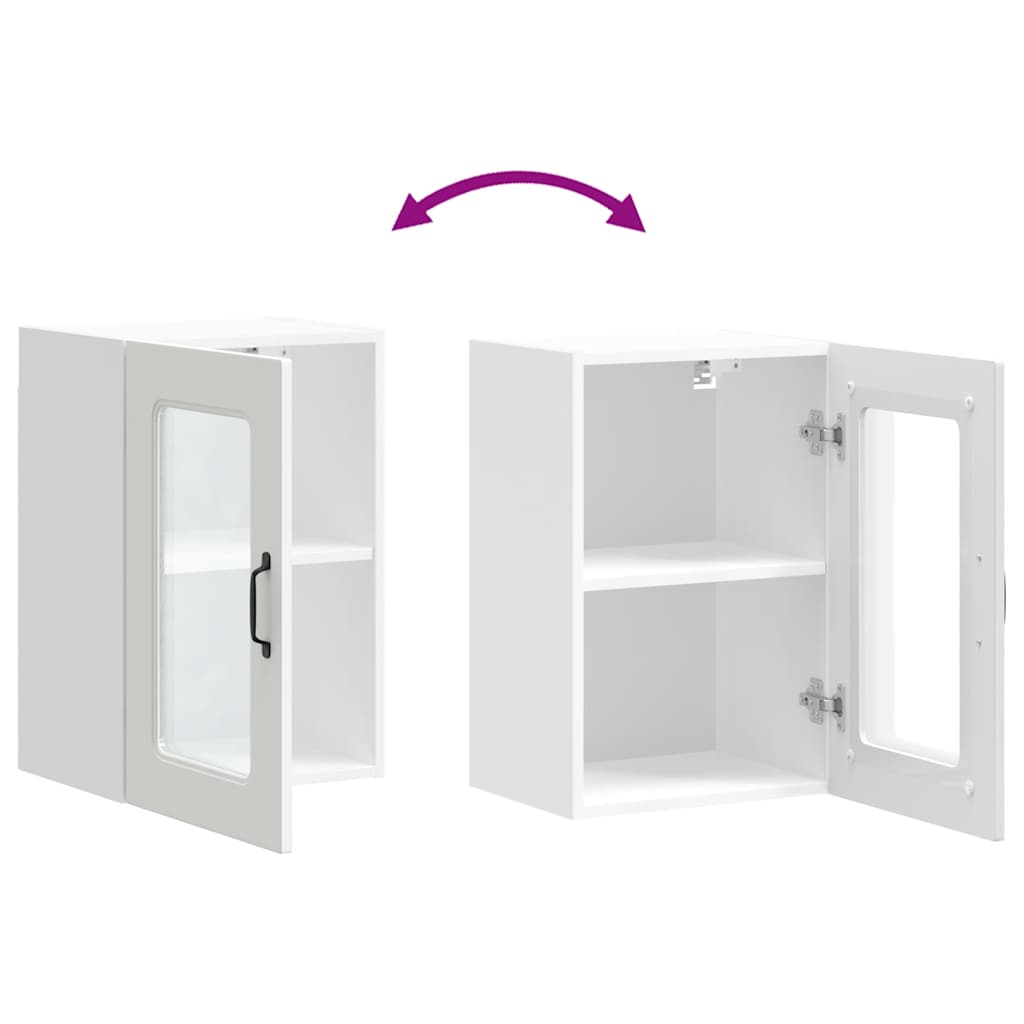 Armário de parede de cozinha porta vidro Kalmar branca
