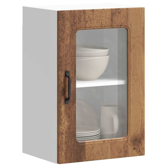 Armário de parede de cozinha porta vidro Kalmar madeira velha