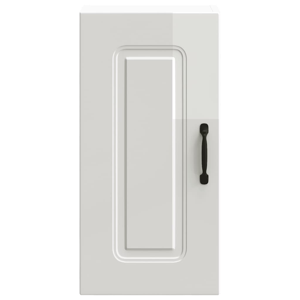 Armário de parede de cozinha Kalmar branco alto brilho