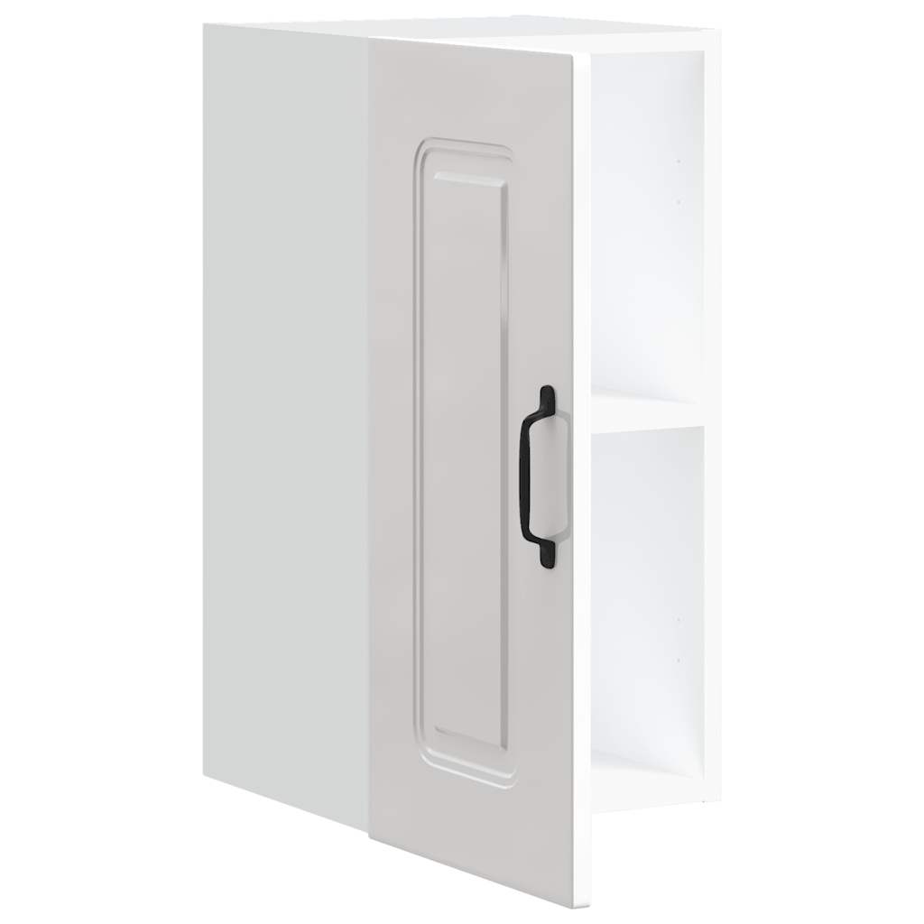 Armário de parede de cozinha Kalmar branco alto brilho