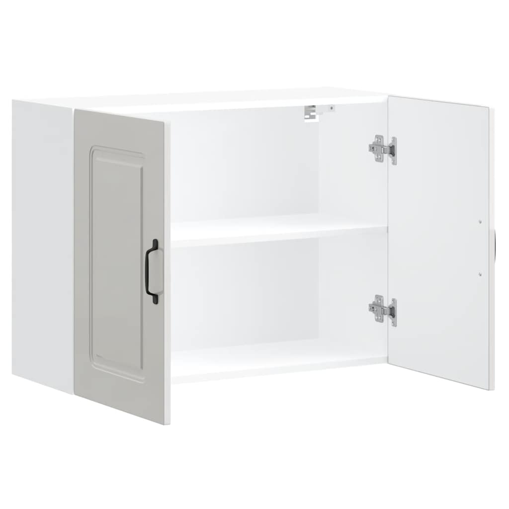 Armário de parede de cozinha Kalmar branco alto brilho