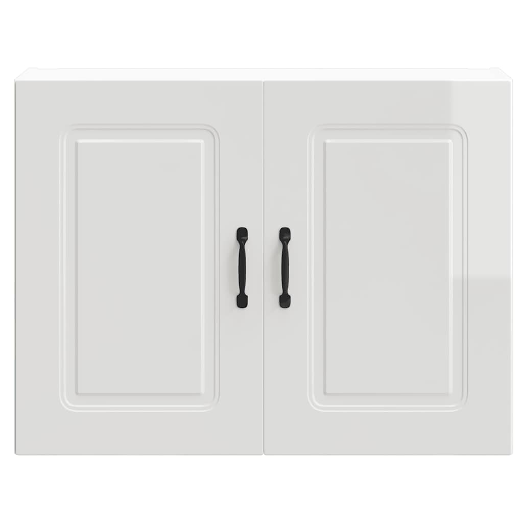 Armário de parede de cozinha Kalmar branco alto brilho