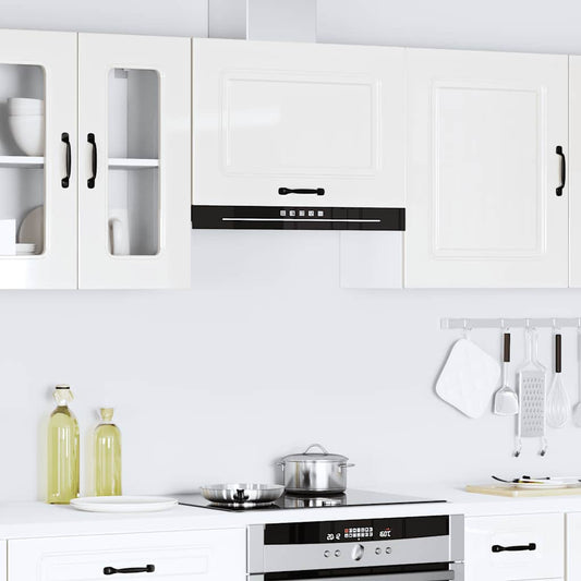 Armário de parede de cozinha Kalmar branco alto brilho