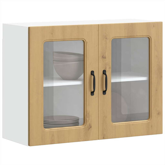 Armário de parede cozinha porta vidro Kalmar carvalho artesanal