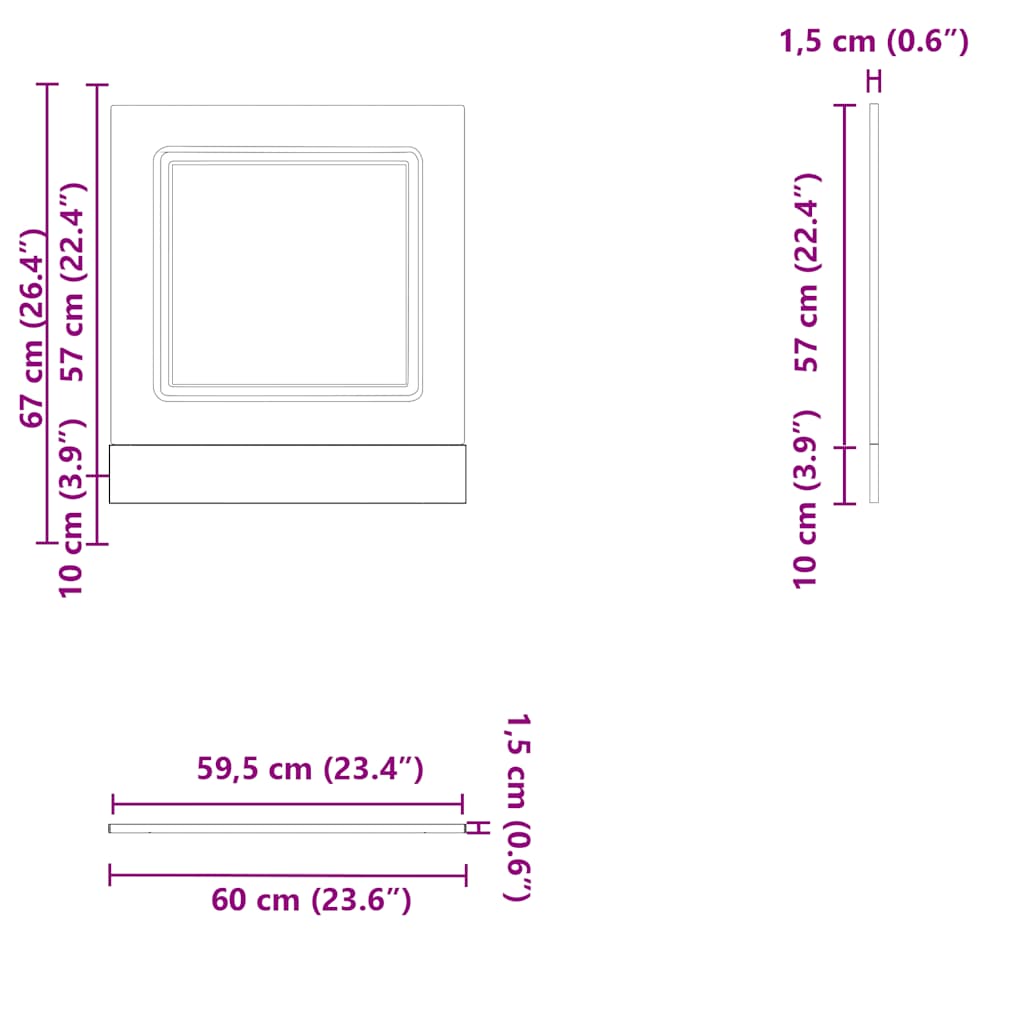 Painel máquina lavar louça Kalmar 60x1,5x67 cm cinzento sonoma