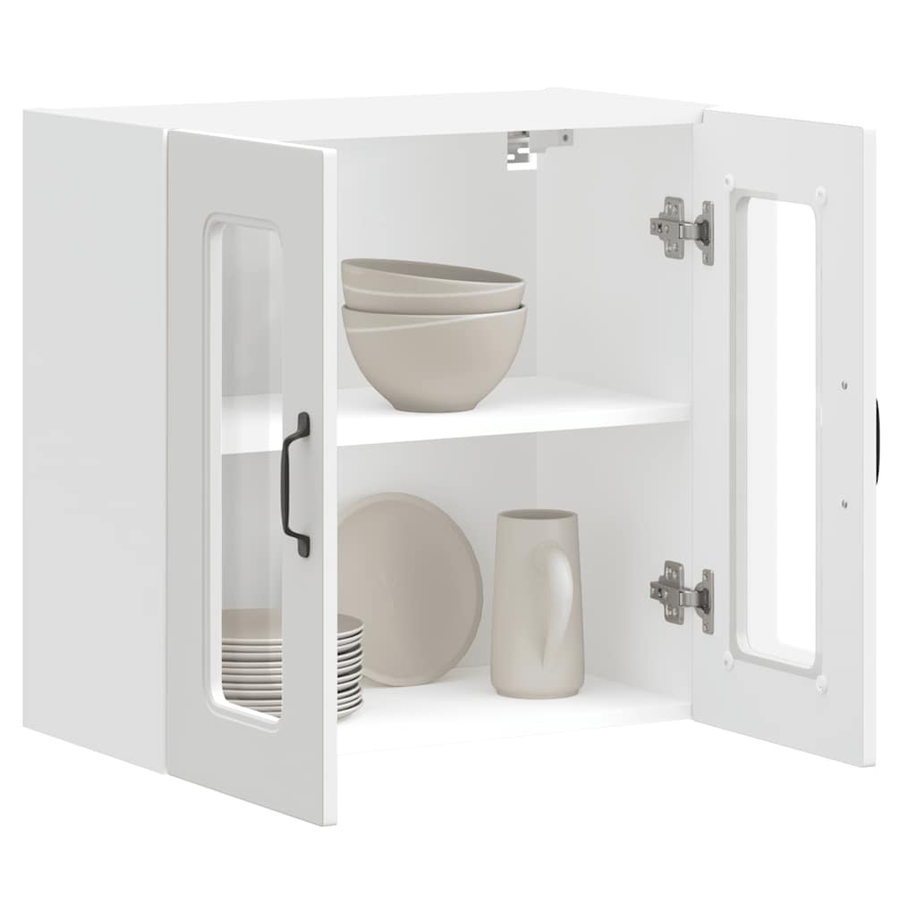 Armário de parede de cozinha porta vidro Kalmar branca