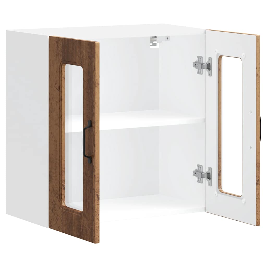 Armário de parede de cozinha porta vidro Kalmar madeira velha