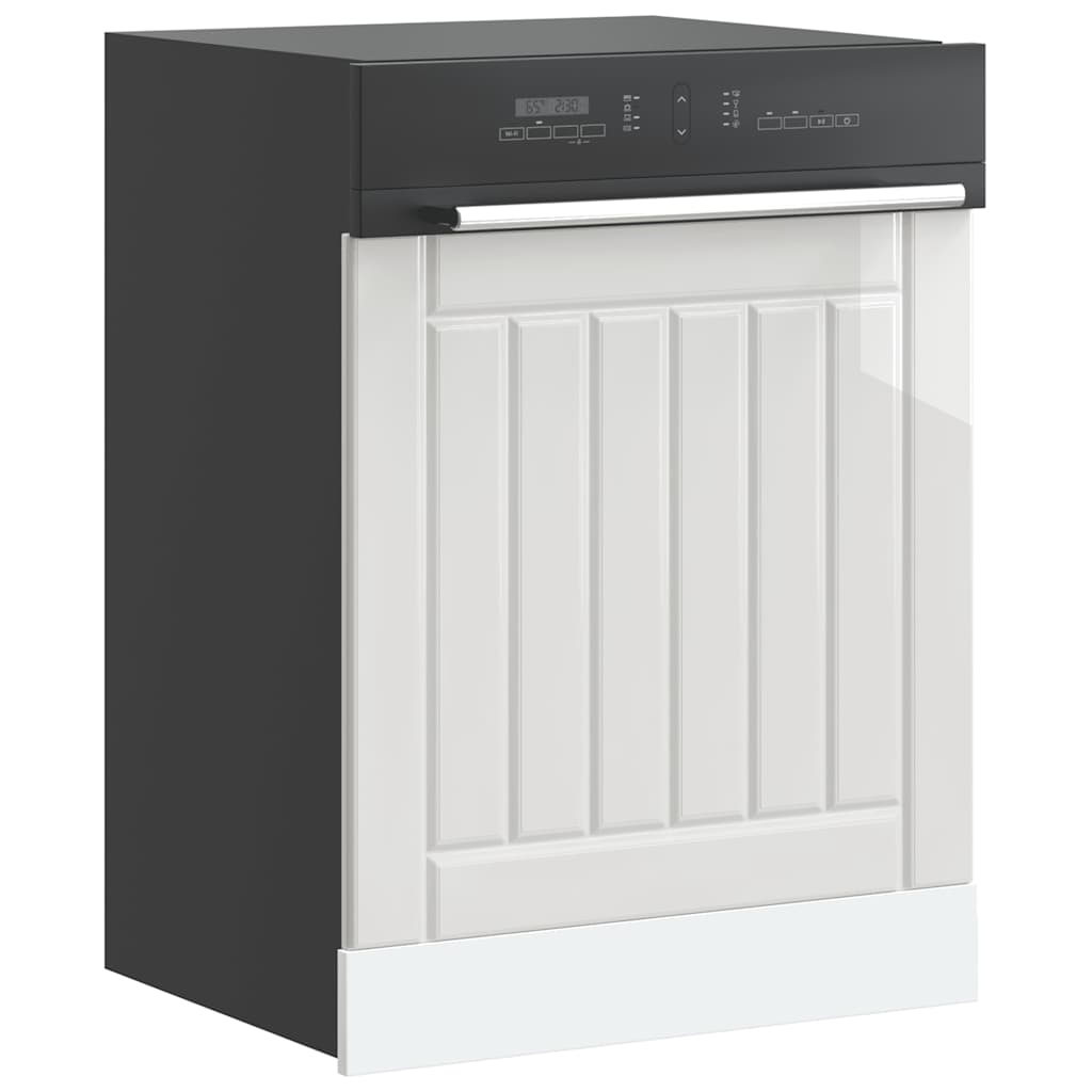 Painel máquina lavar louça derivados madeira branco brilhante