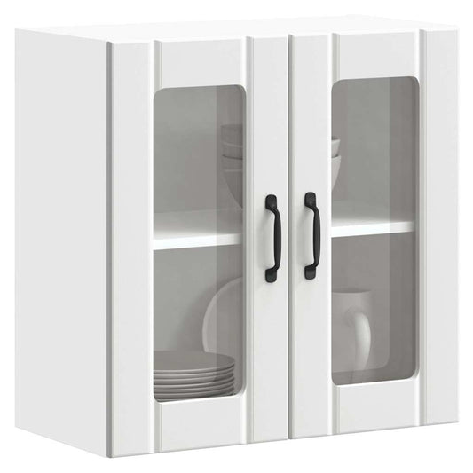 Armário de parede de cozinha porta vidro Lucca branco
