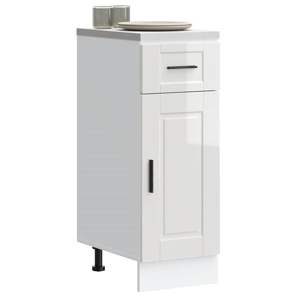 Armário base cozinha Porto derivados madeira branco brilhante