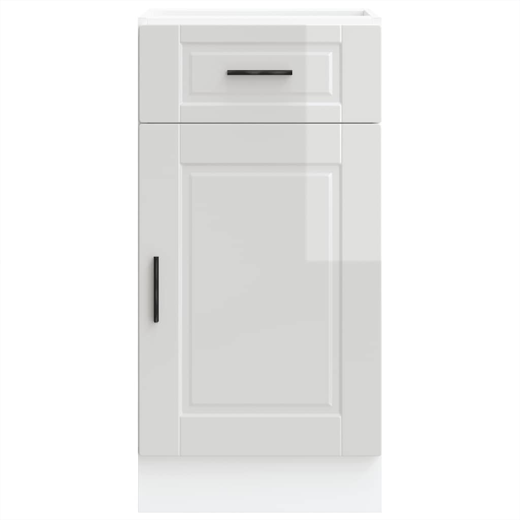 Armário base cozinha Porto derivados madeira branco brilhante