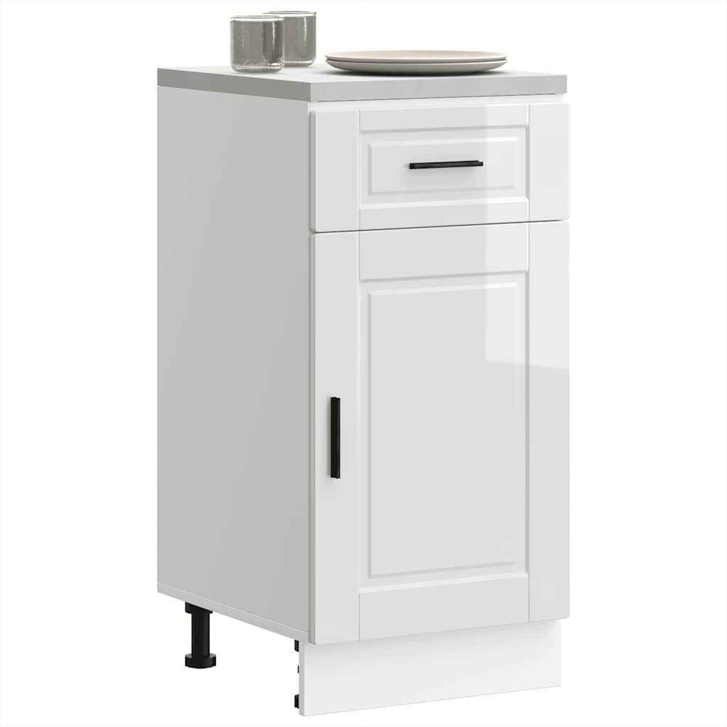Armário base cozinha Porto derivados madeira branco brilhante