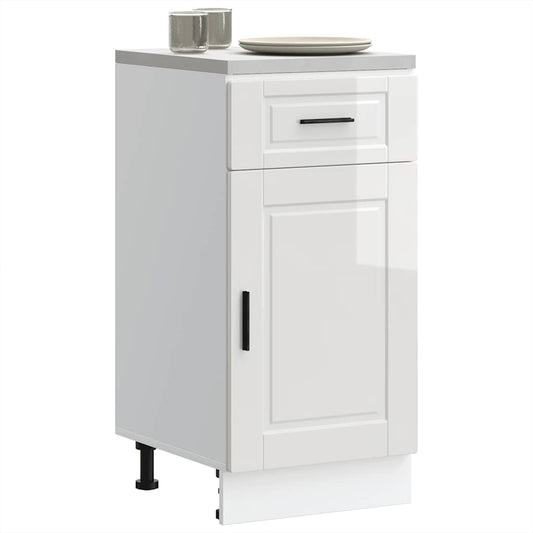 Armário base cozinha Porto derivados madeira branco brilhante