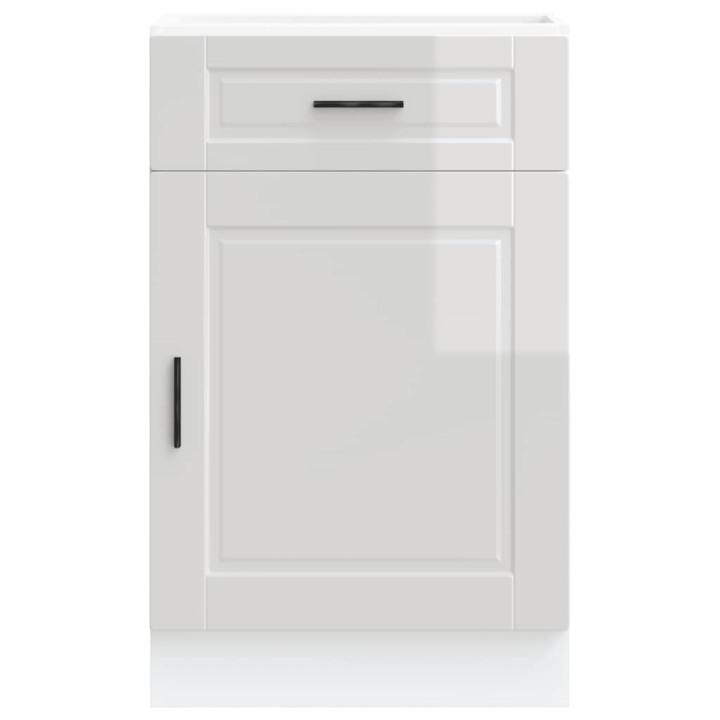 Armário base cozinha Porto derivados madeira branco brilhante
