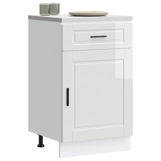 Armário base cozinha Porto derivados madeira branco brilhante
