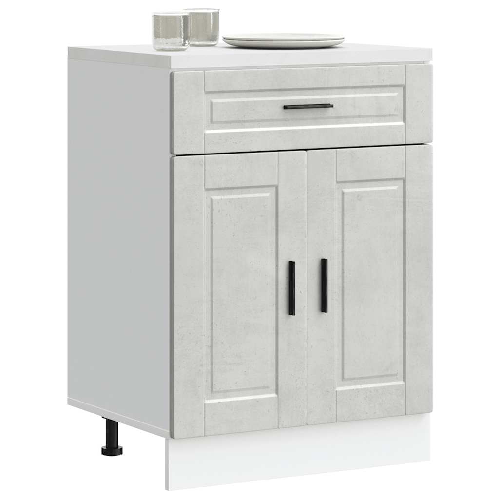 Armário base cozinha Porto derivados madeira cinzento cimento