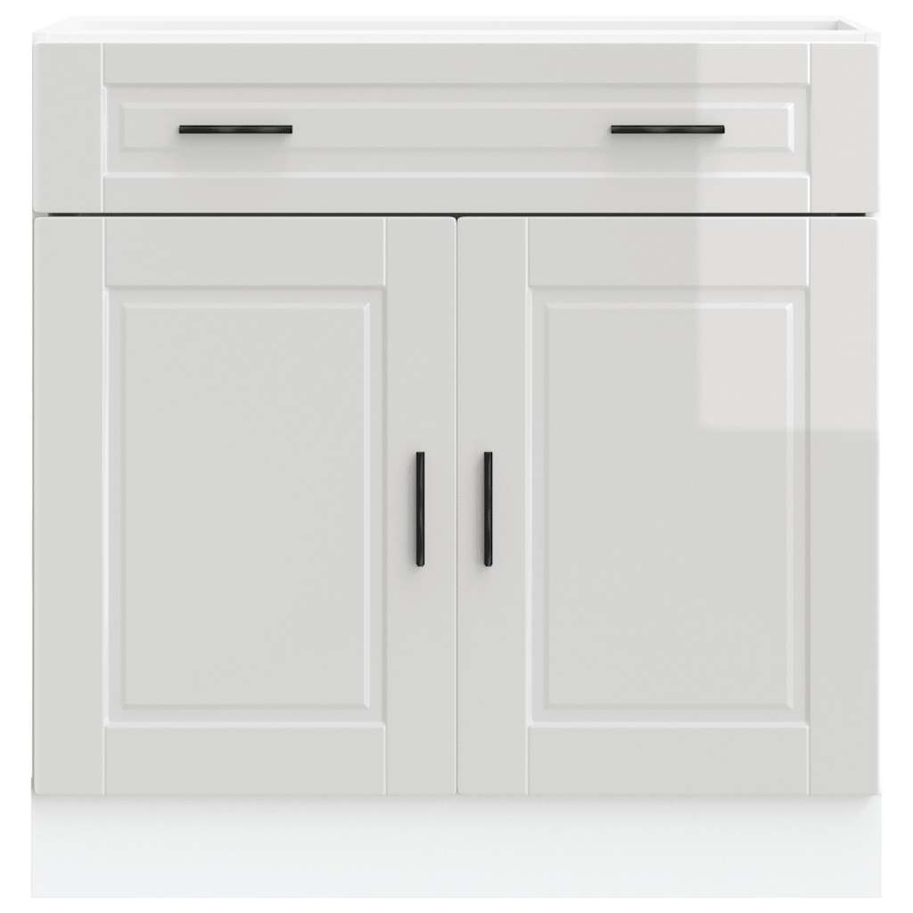 Armário base cozinha Porto derivados madeira branco brilhante